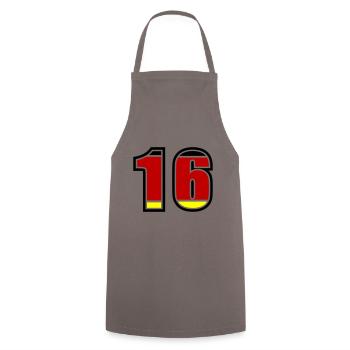16 Nummer Deutschland Trikot - Kochschürze - Grau - Vorne - AI Model Male 185 dark (185cm)