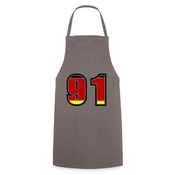 91 Numéro Allemagne Jersey - Tablier de cuisine - gris - Devant - AI Model Male 185 dark (185cm)