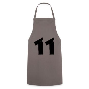 11 Number - Cooking Apron - grey - Front - AI Model Male 185 dark (185cm)