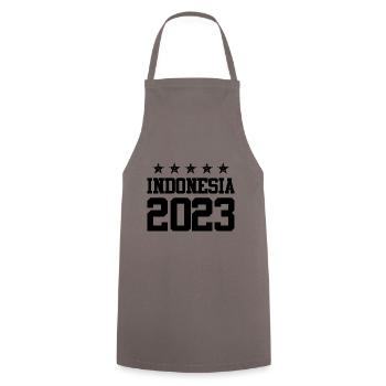 Indonesia 2023 - Cooking Apron - grey - Front - AI Model Male 185 dark (185cm)