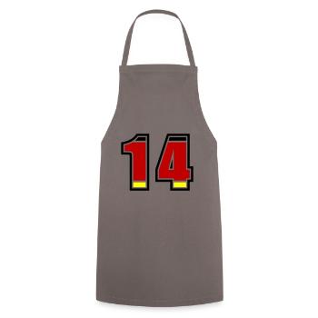 14 Nummer Deutschland Trikot - Kochschürze - Grau - Vorne - AI Model Male 185 dark (185cm)