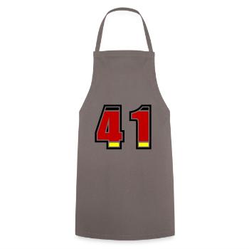 41 Nummer Deutschland Trikot - Kochschürze - Grau - Vorne - AI Model Male 185 dark (185cm)