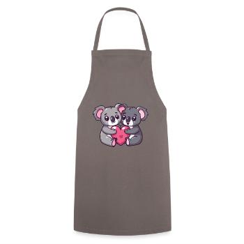 Koala Comic Couple Love - Cooking Apron - grey - Front - AI Model Male 185 dark (185cm)