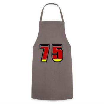 75 Nummer Deutschland Trikot - Kochschürze - Grau - Vorne - AI Model Male 185 dark (185cm)