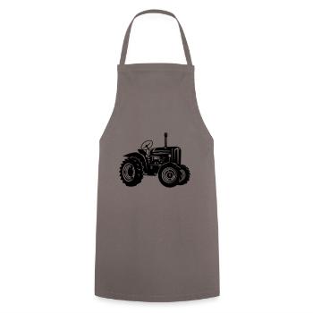 Traktor Bauer Farmer Symbol - Kochschürze - Grau - Vorne - AI Model Male 185 dark (185cm)