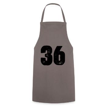 36 Number jersey - Cooking Apron - grey - Front - AI Model Male 185 dark (185cm)