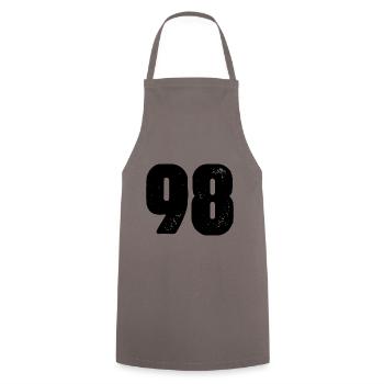 98 Zahl Trikot - Kochschürze - Grau - Vorne - AI Model Male 185 dark (185cm)