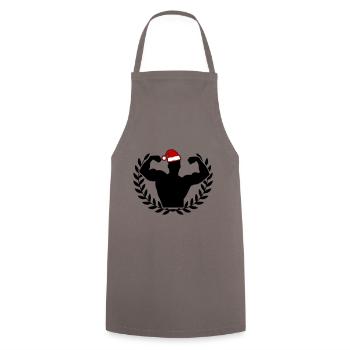 santa bodybuilding weihnachten gym - Kochschürze - Grau - Vorne - AI Model Male 185 dark (185cm)