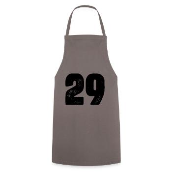 29 Zahl Trikot - Kochschürze - Grau - Vorne - AI Model Male 185 dark (185cm)
