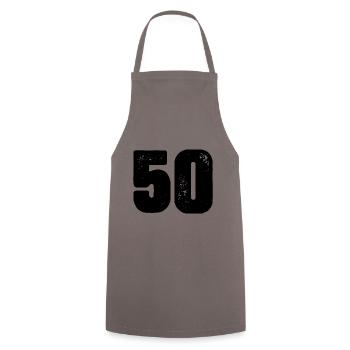 50 number jersey - Cooking Apron - grey - Front - AI Model Male 185 dark (185cm)
