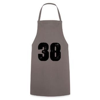 38 Number jersey - Cooking Apron - grey - Front - AI Model Male 185 dark (185cm)