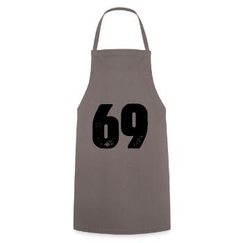 69 Zahl Trikot - Kochschürze - Grau - Vorne - AI Model Male 185 dark (185cm)