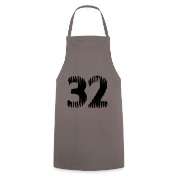 32 number jersey - Cooking Apron - grey - Front - AI Model Male 185 dark (185cm)