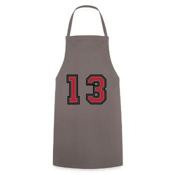 13 symboles numériques - Tablier de cuisine - gris - Devant - AI Model Male 185 dark (185cm)
