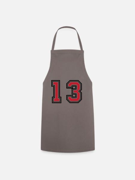 13 symboles numériques - Tablier de cuisine - gris