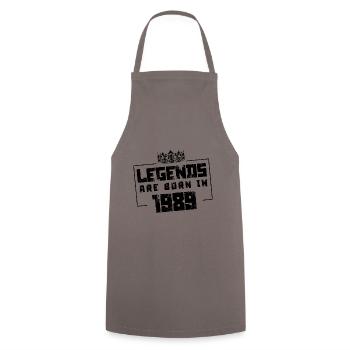1989 Legends Born in - Cooking Apron - grey - Front - AI Model Male 185 dark (185cm)