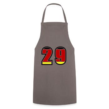 29 Nummer Deutschland Trikot - Kochschürze - Grau - Vorne - AI Model Male 185 dark (185cm)