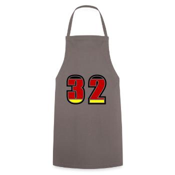 32 Nummer Deutschland Trikot - Kochschürze - Grau - Vorne - AI Model Male 185 dark (185cm)