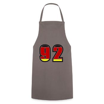 92 Nummer Deutschland Trikot - Kochschürze - Grau - Vorne - AI Model Male 185 dark (185cm)