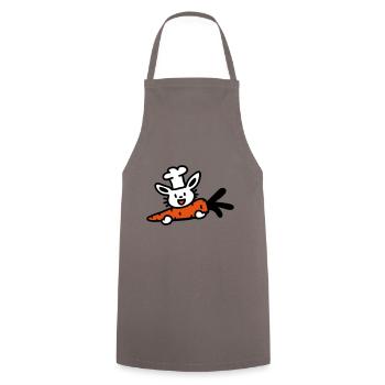 Hase Koch Kaninchen Karotte 3 - Kochschürze - Grau - Vorne - AI Model Male 185 dark (185cm)