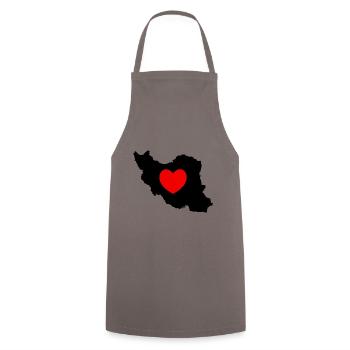 iran love heart - Kochschürze - Grau - Vorne - AI Model Male 185 dark (185cm)