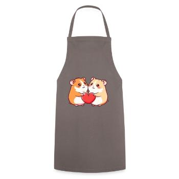 Hamster Couple Love Couple In Love - Cooking Apron - grey - Front - AI Model Male 185 dark (185cm)