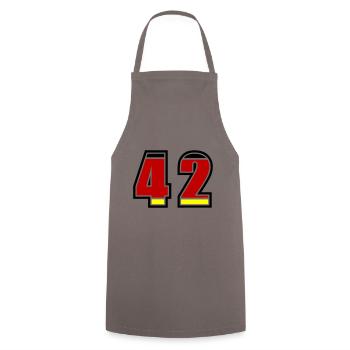 42 Nummer Deutschland Trikot - Kochschürze - Grau - Vorne - AI Model Male 185 dark (185cm)