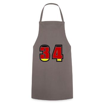 34 Numéro Allemagne Jersey - Tablier de cuisine - gris - Devant - AI Model Male 185 dark (185cm)