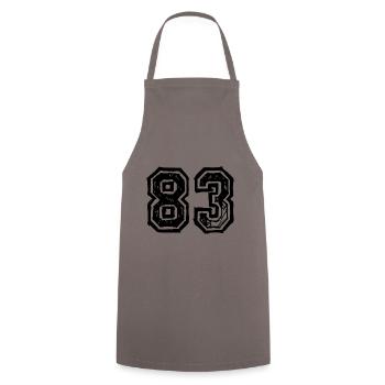 83 Nombre de maillot - Tablier de cuisine - gris - Devant - AI Model Male 185 dark (185cm)