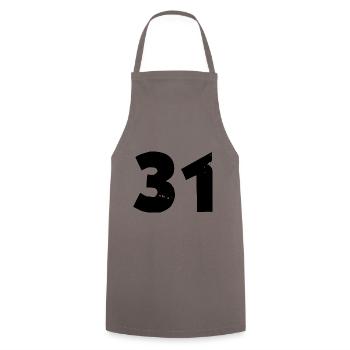31 Number - Cooking Apron - grey - Front - AI Model Male 185 dark (185cm)