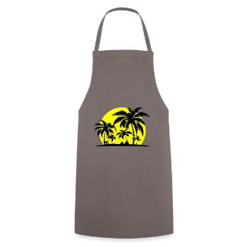 Island Summer Palm Beach - Cooking Apron - grey - Front - AI Model Male 185 dark (185cm)
