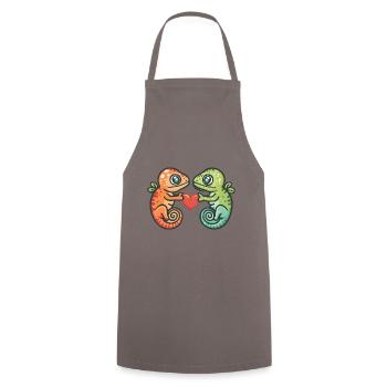 Couple Caméléon Amour Couple Amoureux - Tablier de cuisine - gris - Devant - AI Model Male 185 dark (185cm)