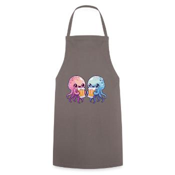 Jellyfish Bière Drôle De Fête - Tablier de cuisine - gris - Devant - AI Model Male 185 dark (185cm)
