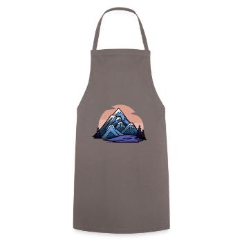 Mountains Alps Nature - Cooking Apron - grey - Front - AI Model Male 185 dark (185cm)