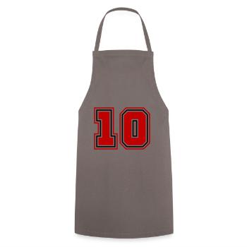 10 Zahl symbol - Kochschürze - Grau - Vorne - AI Model Male 185 dark (185cm)