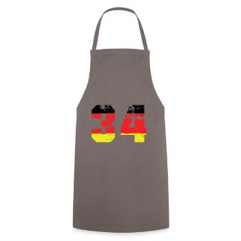 34 Numéro Allemagne Jersey - Tablier de cuisine - gris - Devant - AI Model Male 185 dark (185cm)