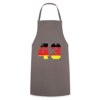43 Numéro Allemagne Jersey - Tablier de cuisine - gris - Devant - AI Model Male 185 dark (185cm)