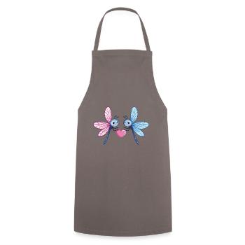 Libellule Couple Amour Couple Amoureux - Tablier de cuisine - gris - Devant - AI Model Male 185 dark (185cm)