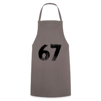 67 Number jersey - Cooking Apron - grey - Front - AI Model Male 185 dark (185cm)