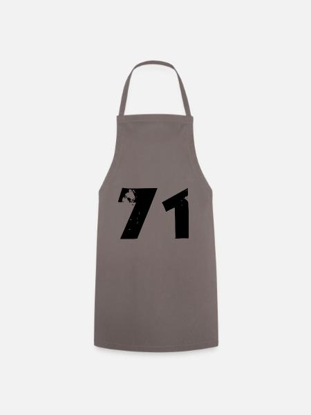 71 Zahl - Kochschürze - Grau