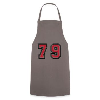 79 Number Symbol - Cooking Apron - grey - Front - AI Model Male 185 dark (185cm)