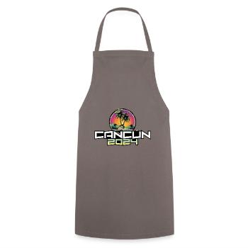 Palmiers de Noël Cancún 2024 - Tablier de cuisine - gris - Devant - AI Model Male 185 dark (185cm)