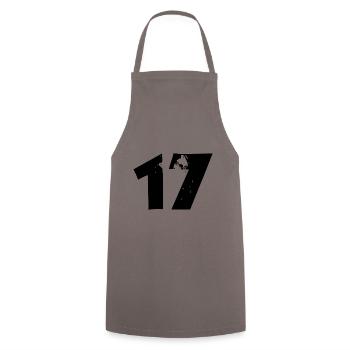 17 Number - Cooking Apron - grey - Front - AI Model Male 185 dark (185cm)