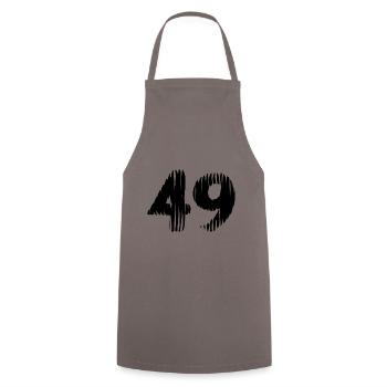 49 Zahl Trikot - Kochschürze - Grau - Vorne - AI Model Male 185 dark (185cm)