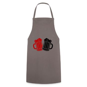 Bierkrug Bier Symbol Prost - Kochschürze - Grau - Vorne - AI Model Male 185 dark (185cm)