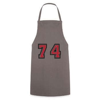 74 Symbole numérique - Tablier de cuisine - gris - Devant - AI Model Male 185 dark (185cm)