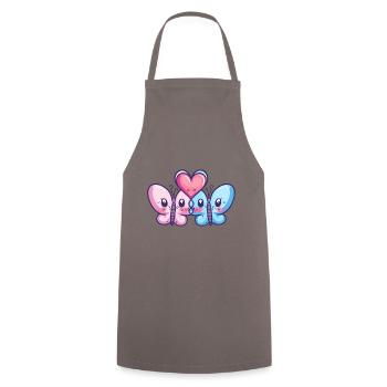 Papillon Couple Amour Couple Amoureux - Tablier de cuisine - gris - Devant - AI Model Male 185 dark (185cm)