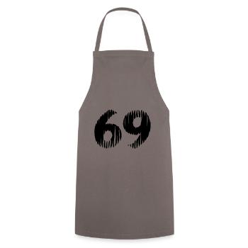 69 Zahl Trikot - Kochschürze - Grau - Vorne - AI Model Male 185 dark (185cm)