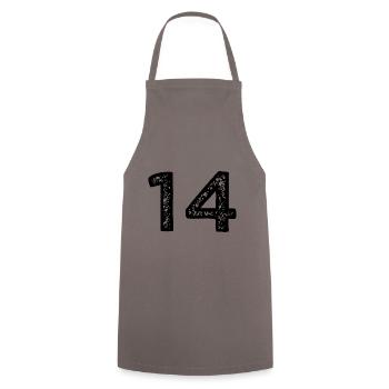 14 Zahl Trikot - Kochschürze - Grau - Vorne - AI Model Male 185 dark (185cm)