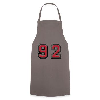 92 Number Symbol - Cooking Apron - grey - Front - AI Model Male 185 dark (185cm)
